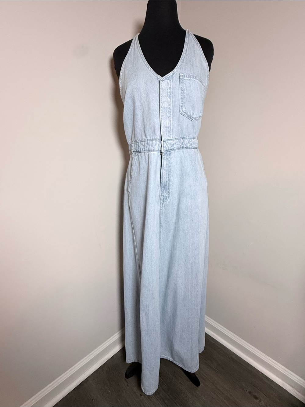 Universal Thread Denim Halter Maxi Dress Size 10 NWT